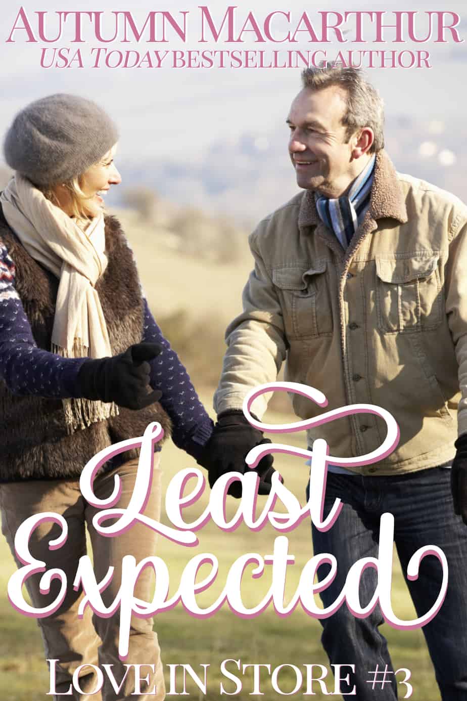 Cover image for London winter sweet inspirational romance featuring an older couple, Least Expected by Autumn Macarthur