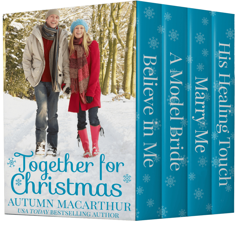 Cover image for Together for Christmas, a four book set of heartwarming and inspirational Christian Christmas romances by Autumn Macarthur.