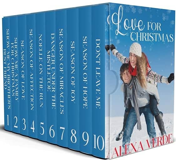 Cover image for Love for Christmas, a ten book set of heartwarming and inspirational Christian Christmas romances by Alexa Verde.