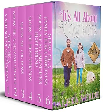 Cover image for It's All About Cowboys: Six sweet single dad cowboy romances by Alexa Verde